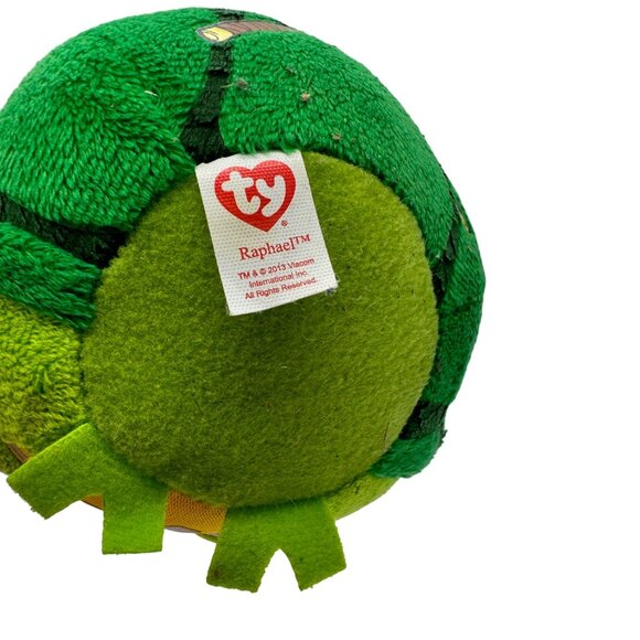 Teenage Mutant Ninja Turtles Ty Beanie Ballz Raphael Plush 2013 TMNT - Picture 4 of 5